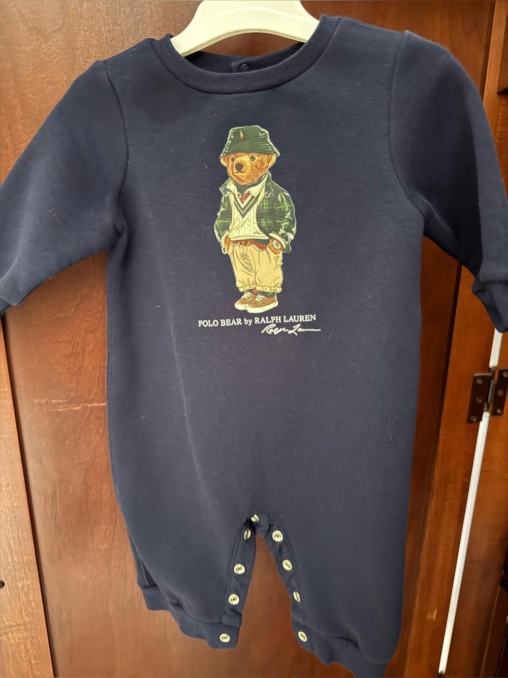Ralph Lauren Navy Polo Bear One-Piece Infant ( 3 months)